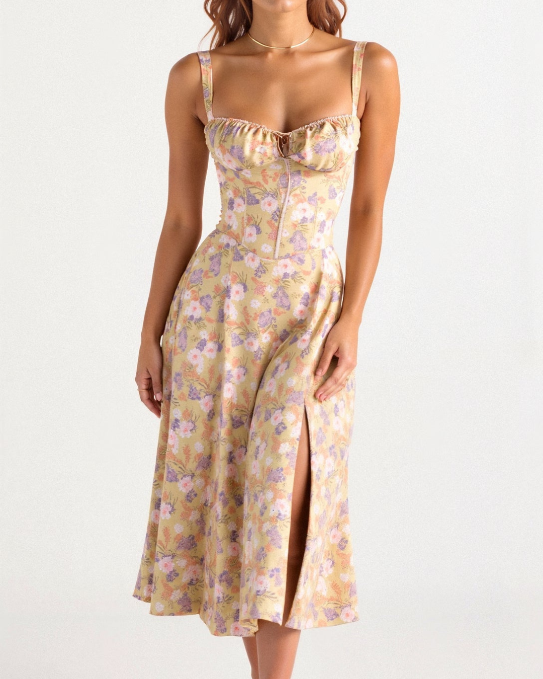 Women's Floral Wedding Guest Wrap Maxi Dress