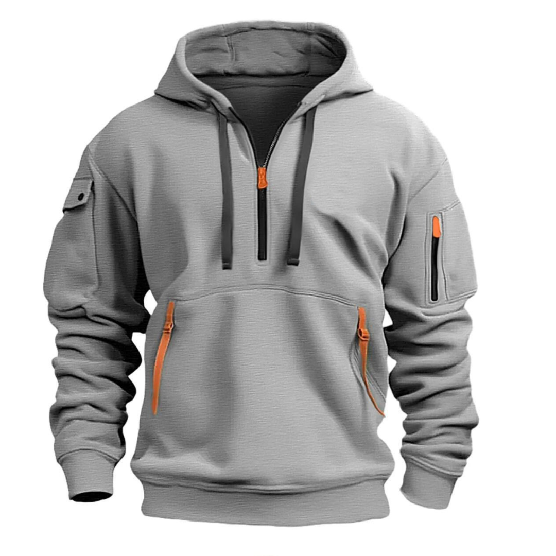 Pullover Hoodie - Half Zip with Multiple Pockets