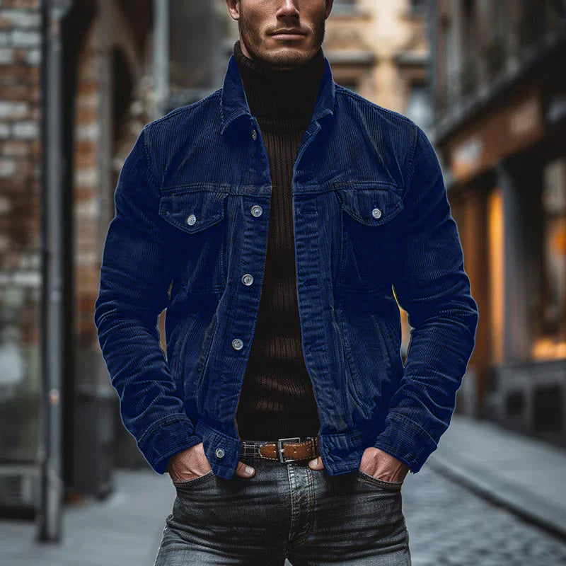 Corduroy Jacket | Button Front Casual Style