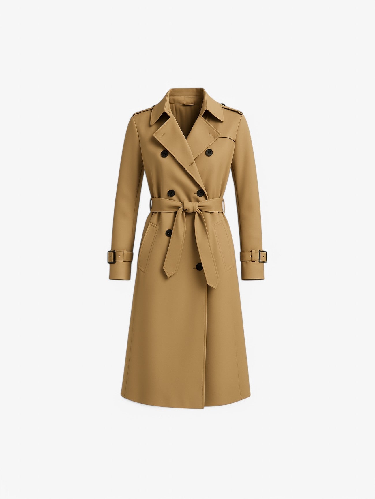 Women's Classic Vintage Slim Trenchcoat Coat with Adjustable Belt