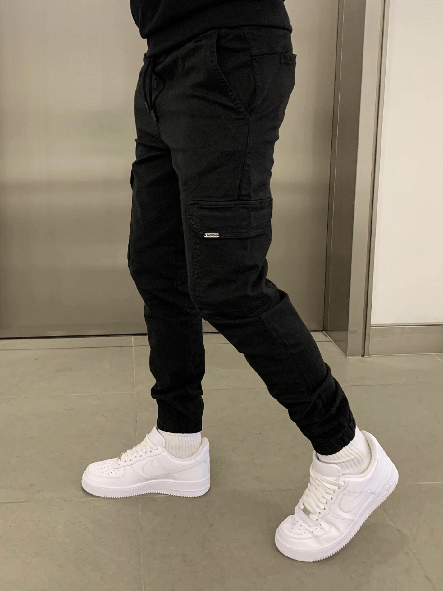 Slim Fit Cargo Pants - Drawstring Waist