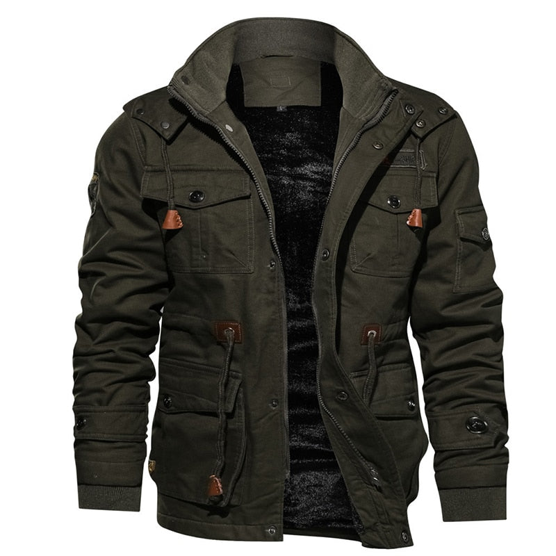 Military Jacket | Multi Pocket Zip Front Design