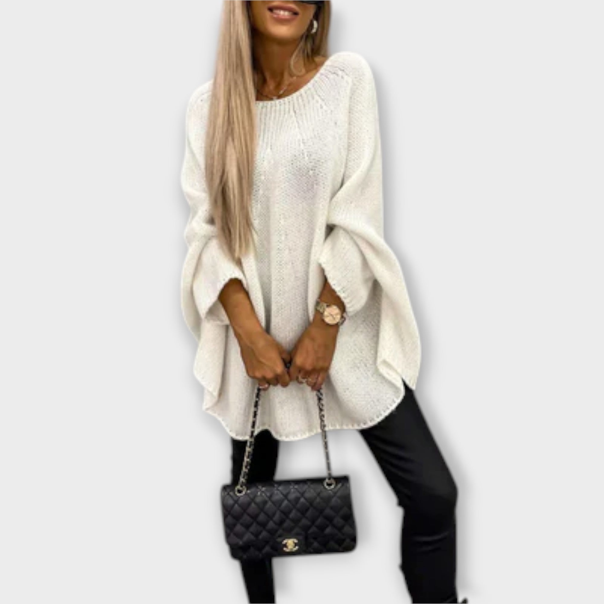 Knitted Poncho Sweater | Oversized Fit