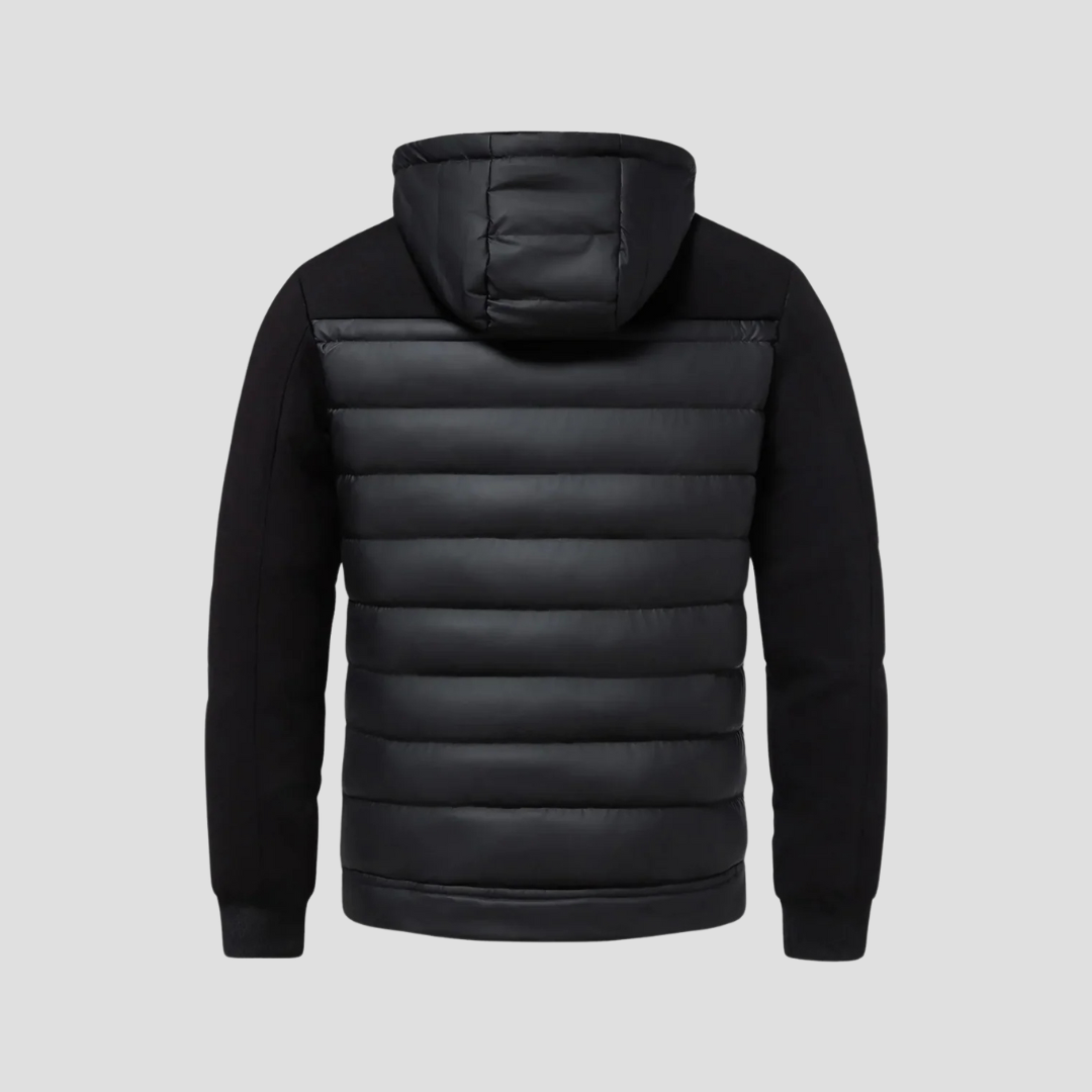 Men’s Hooded Puffer Jacket | Padded Zip Up Hybrid Winter Coat