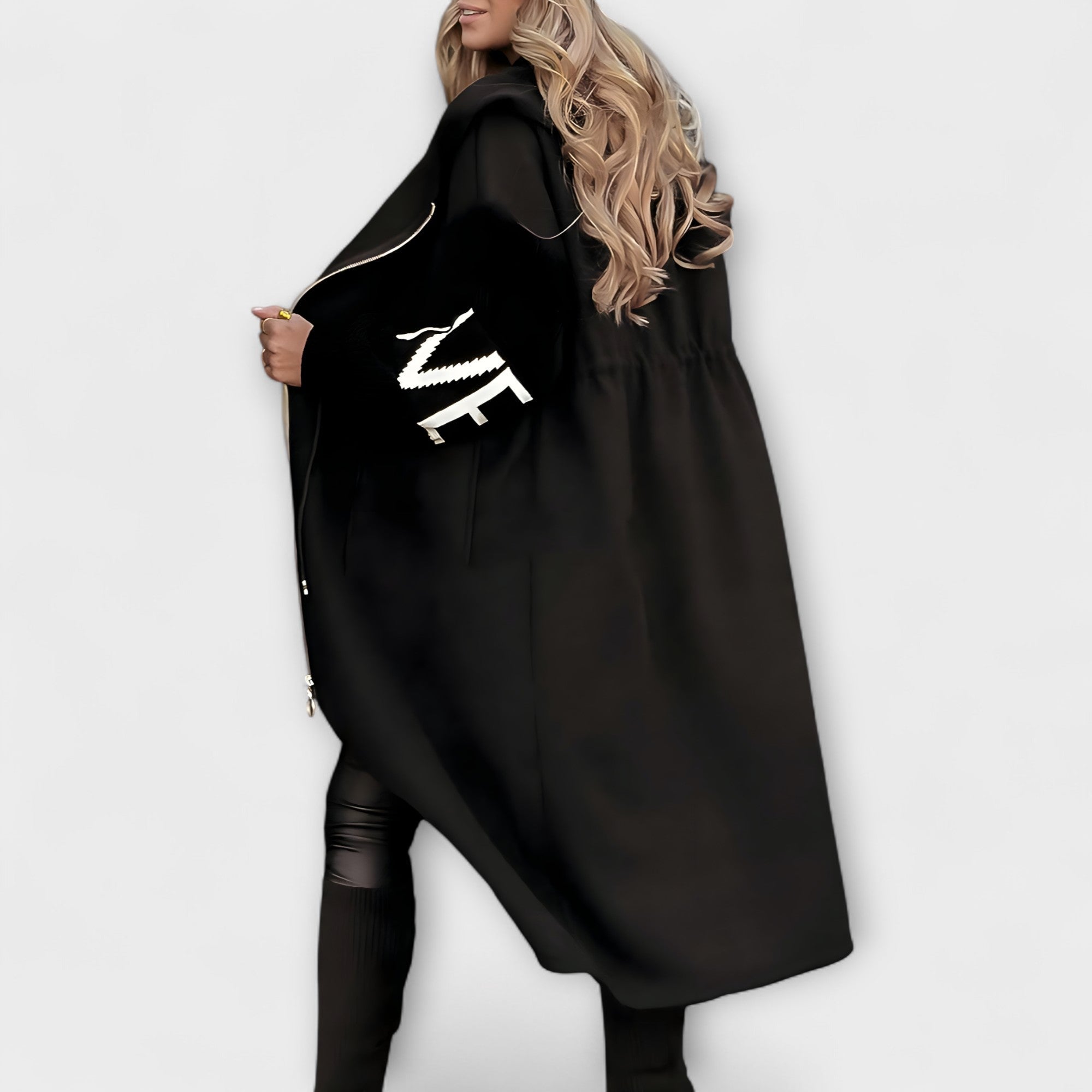 Hooded Longline Coat | Relaxed Open Front Style