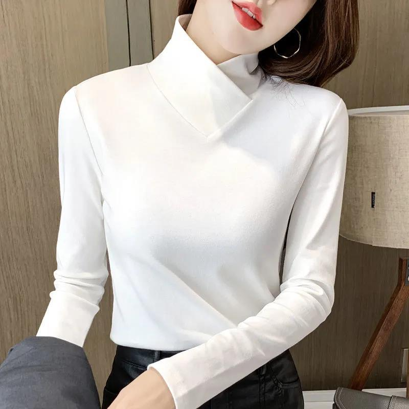 Turtleneck Top - Long Sleeve Slim Fit Pullover