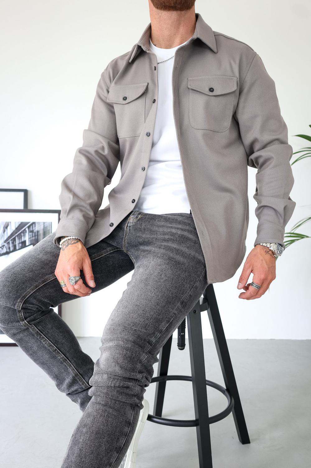 Overshirt Jacket | Long Sleeve Button Up with Chest Pockets