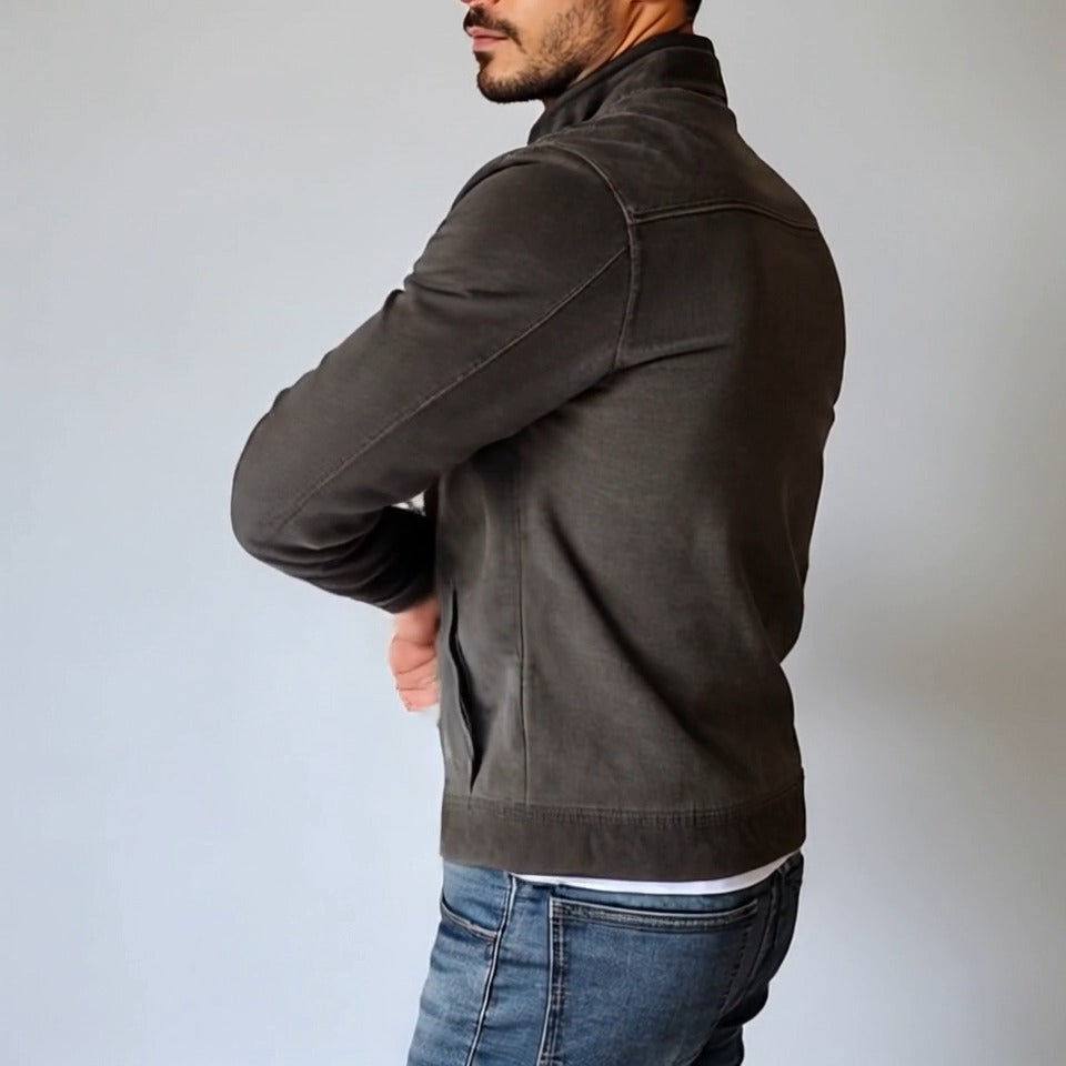 Casual Jacket | Stand Collar Button Front