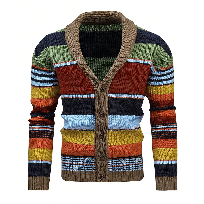 Button Front Cardigan | Striped Pattern