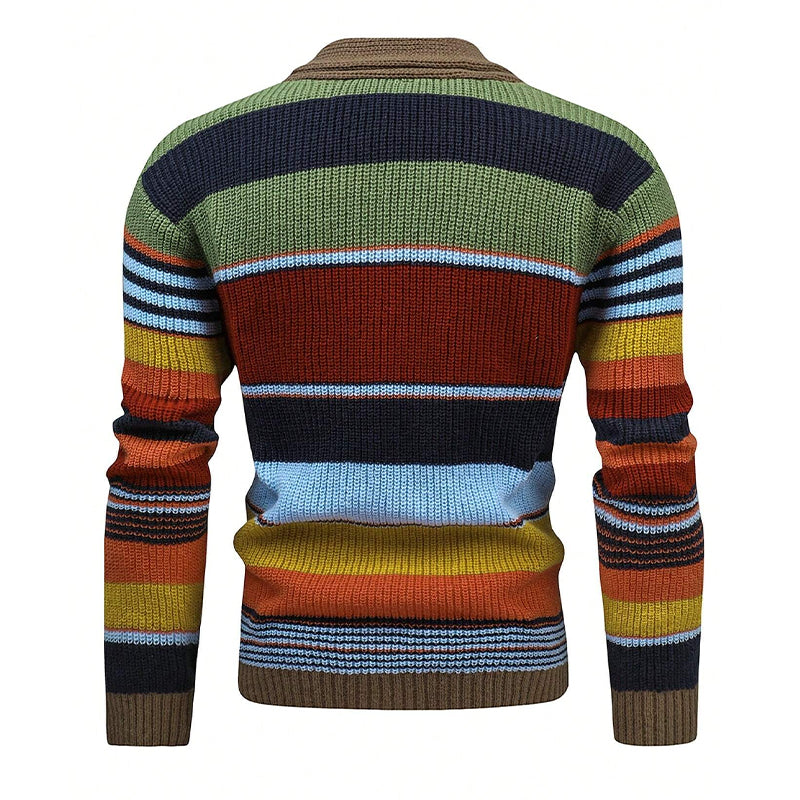 Button Front Cardigan | Striped Pattern