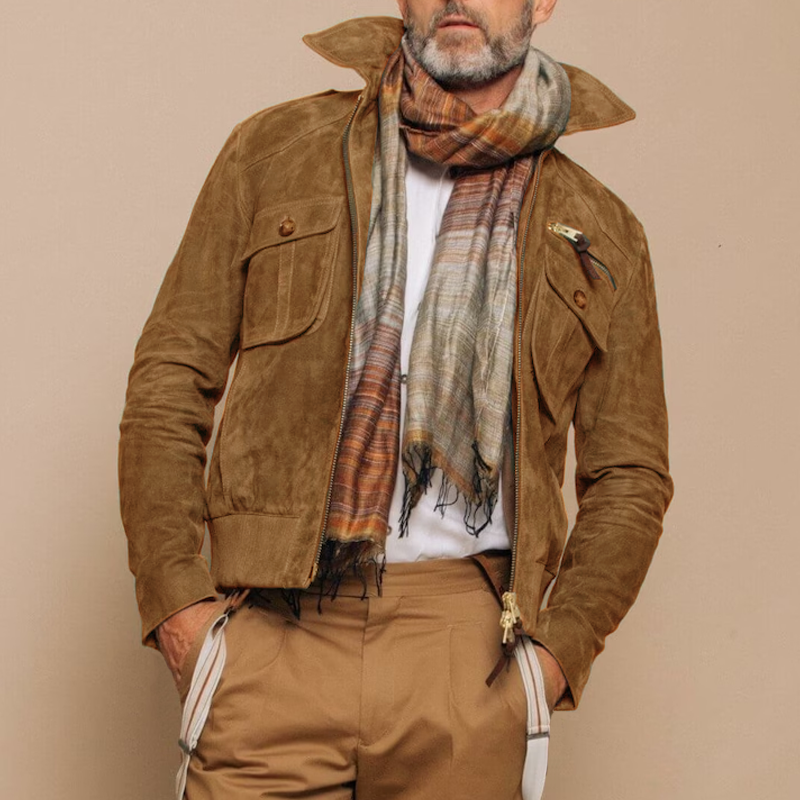 Casual Bomber Jacket | Zip Front with Multiple Pockets