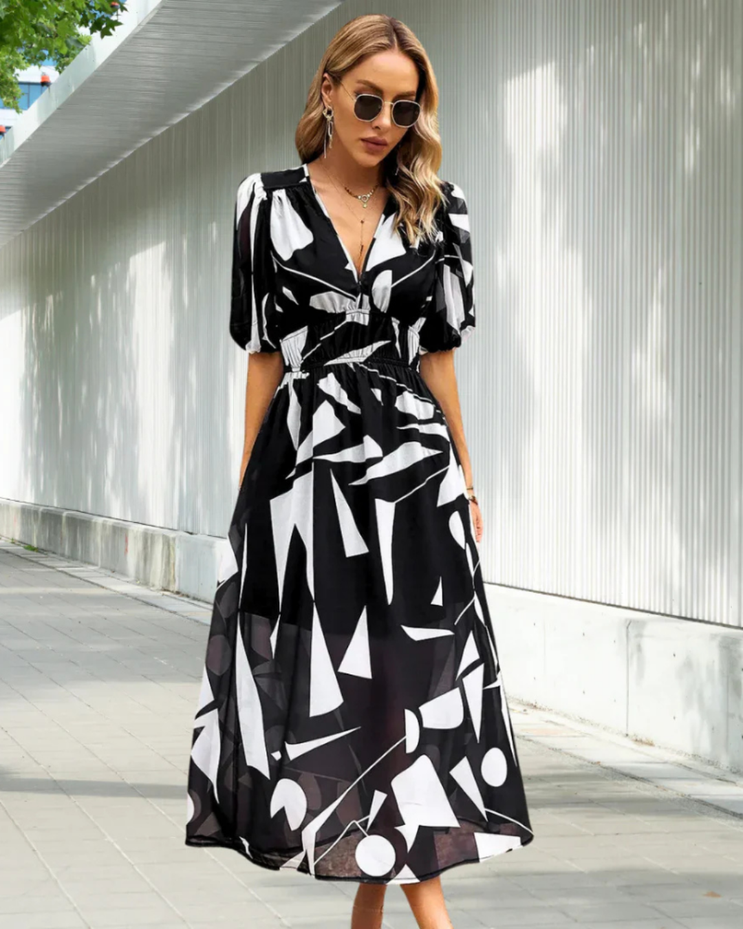 Women's V Neck Wedding Guest Wrap Maxi Dress