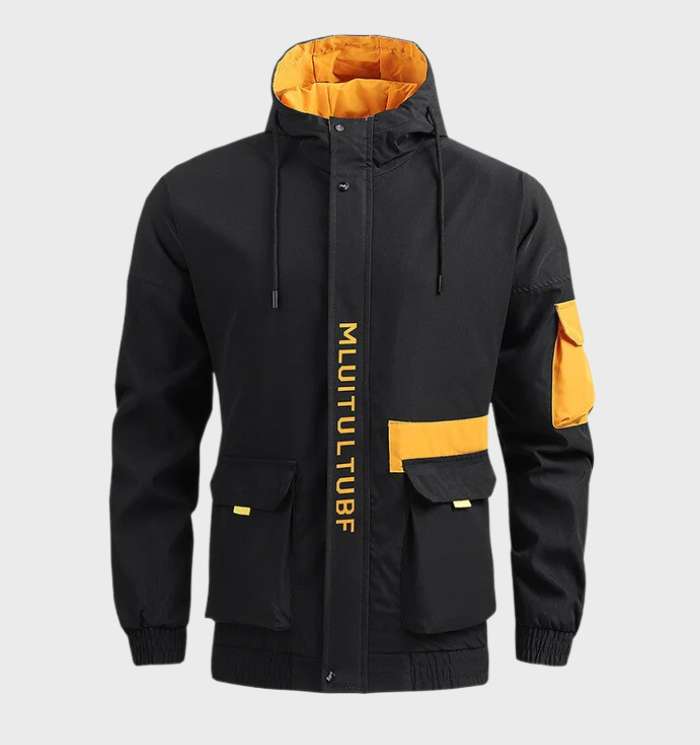 Hooded Jacket - Utility Style with Front and Arm Pockets