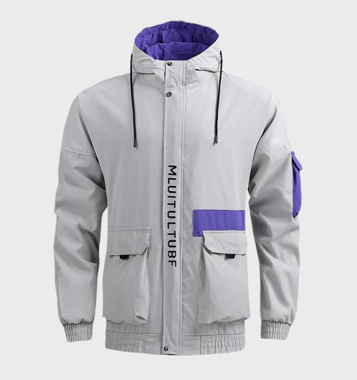 Hooded Jacket - Utility Style with Front and Arm Pockets