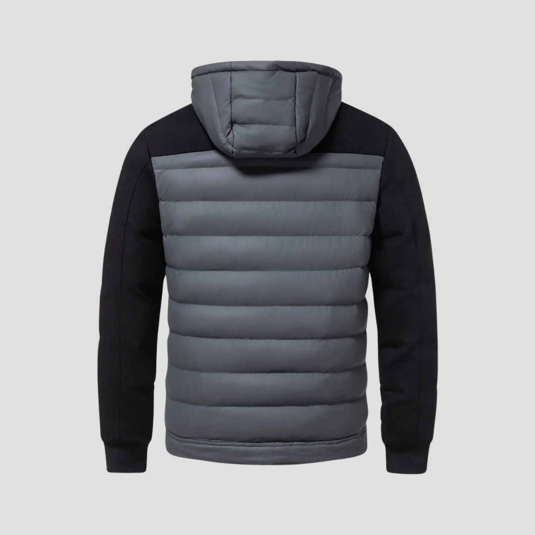 Men’s Hooded Puffer Jacket | Padded Zip Up Hybrid Winter Coat