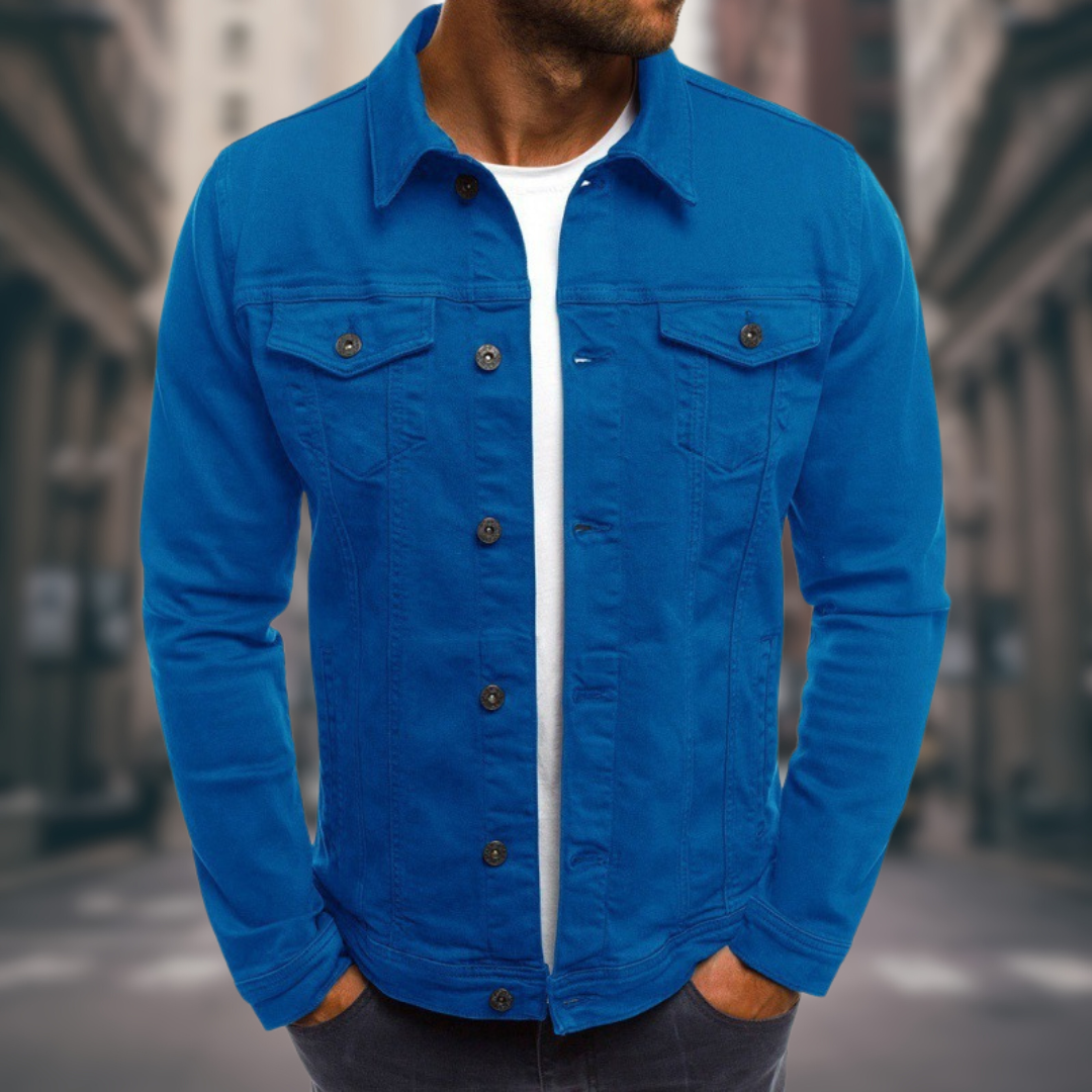 Denim Jacket | Classic Button Front with Collared Design