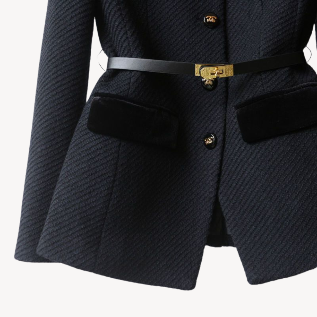 Tweed Blazer Jacket - Structured Fit with Button Detail
