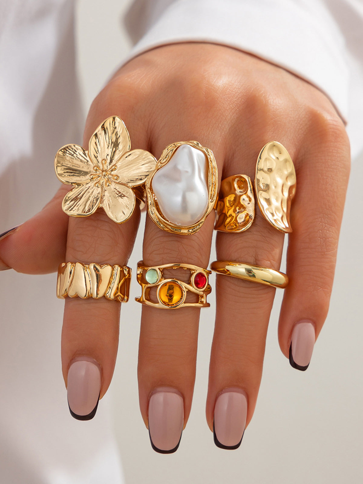 Ring Set | Statement Shapes and Textured Finish