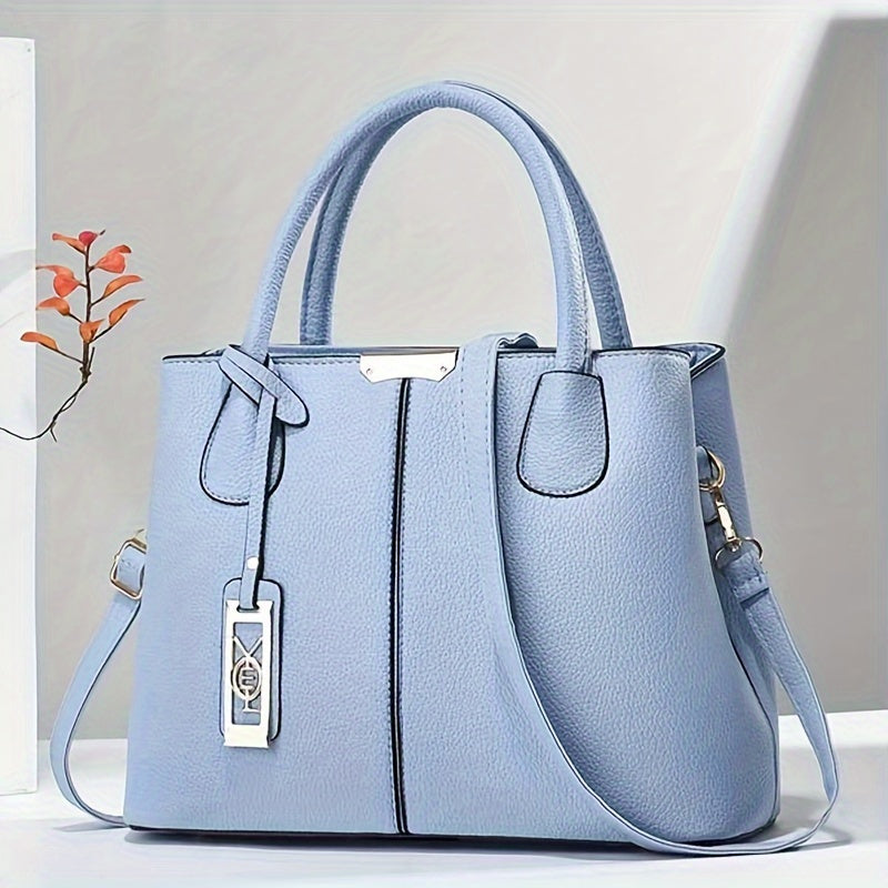 Handbag - Structured Shoulder Bag with Strap Detail