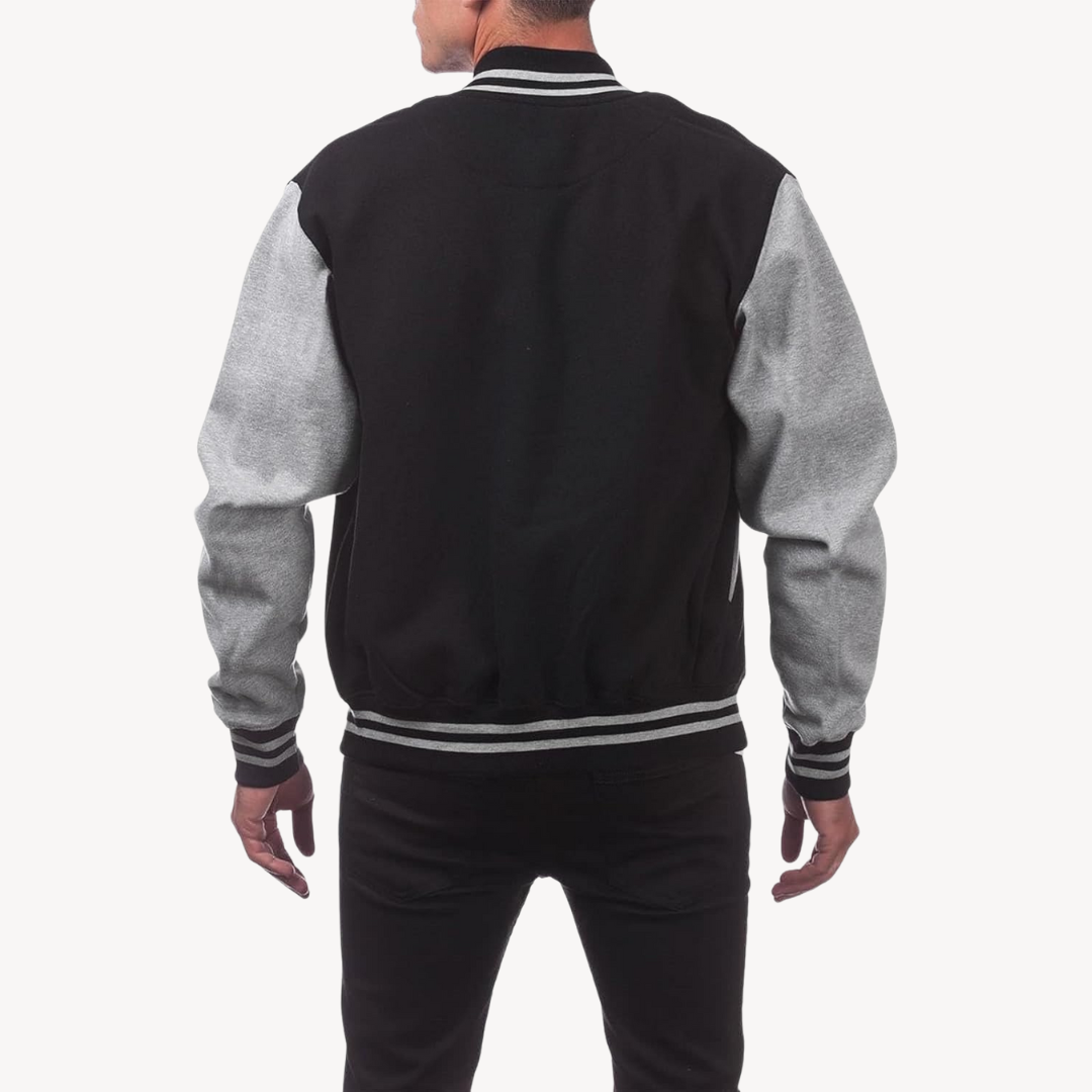 Varsity Jacket - Snap Front with Ribbed Trim