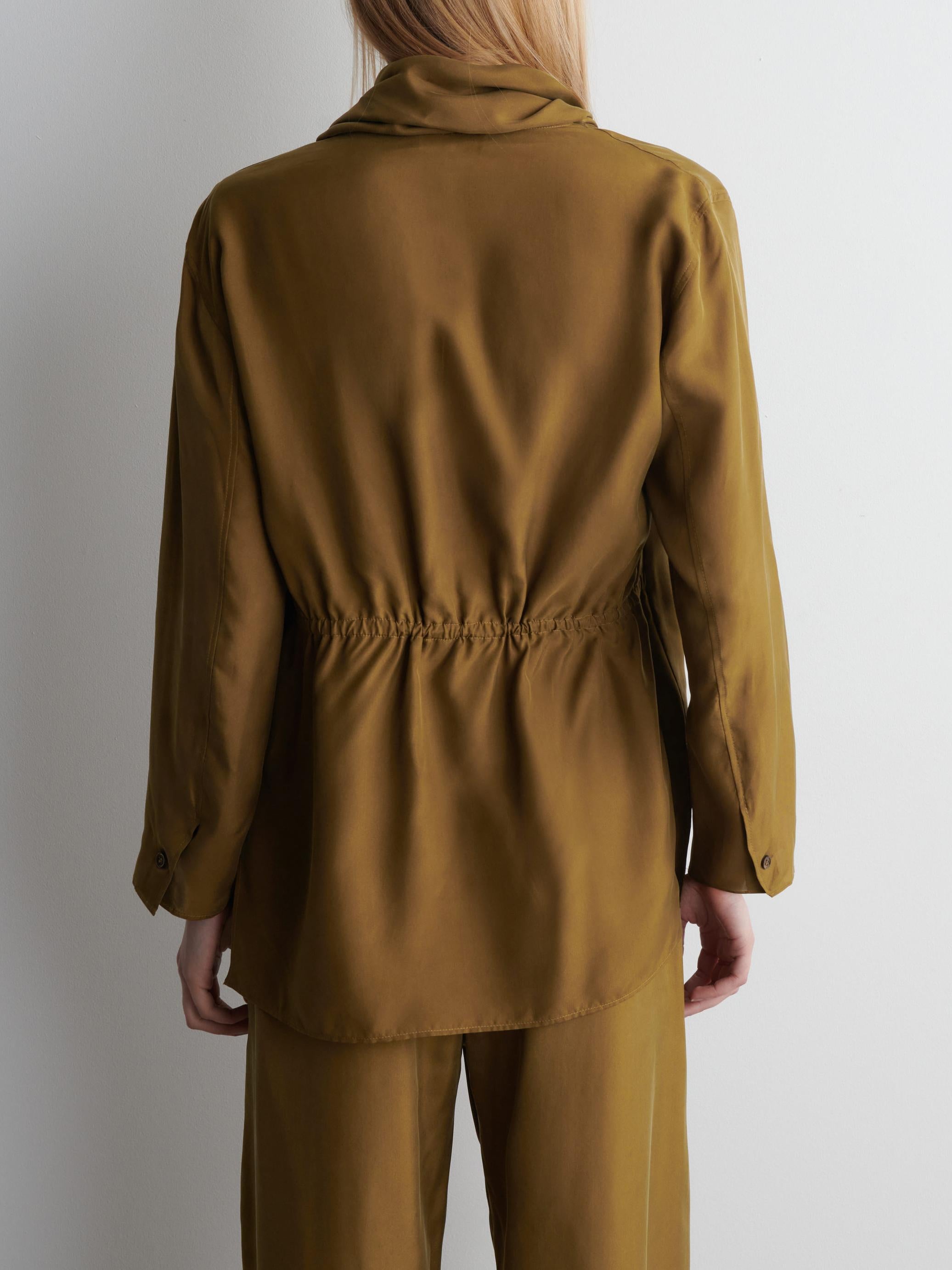 Two Piece Set - Loose Fit Blouse with Wide Leg Trousers