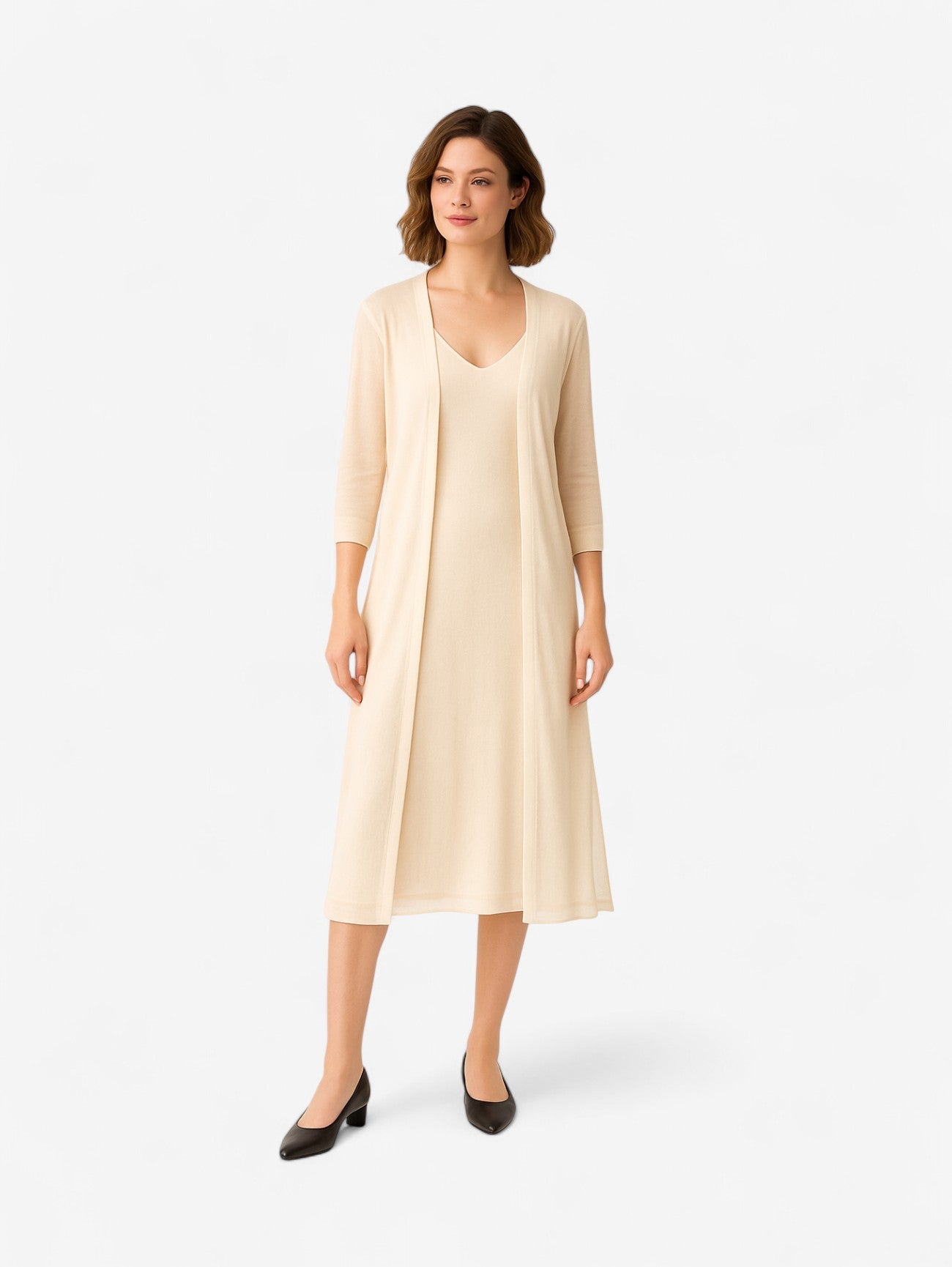 Women's Long Open Front Knitted Cardigan Vest