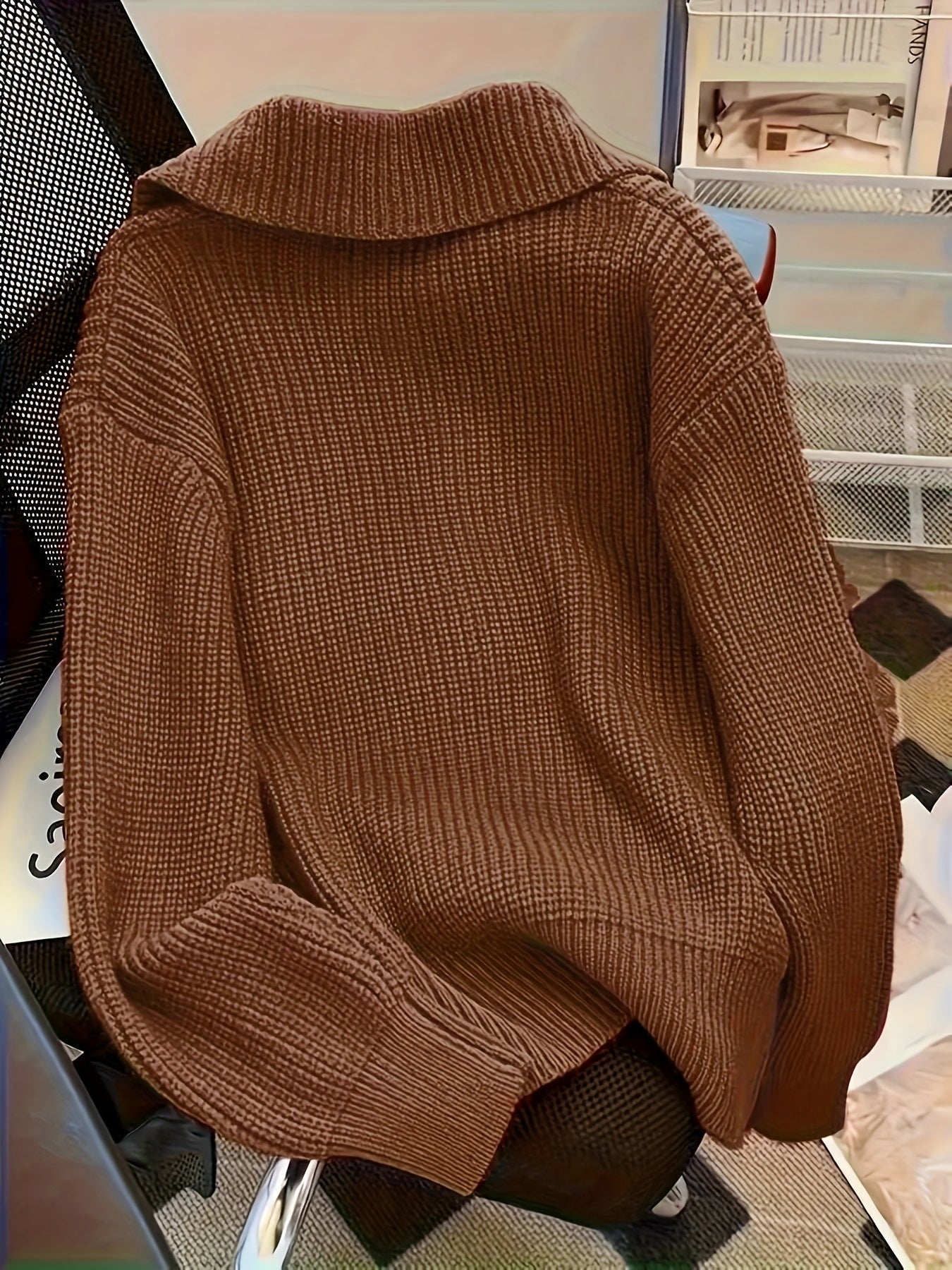 Cardigan | Oversized Fit with Large Button Detail