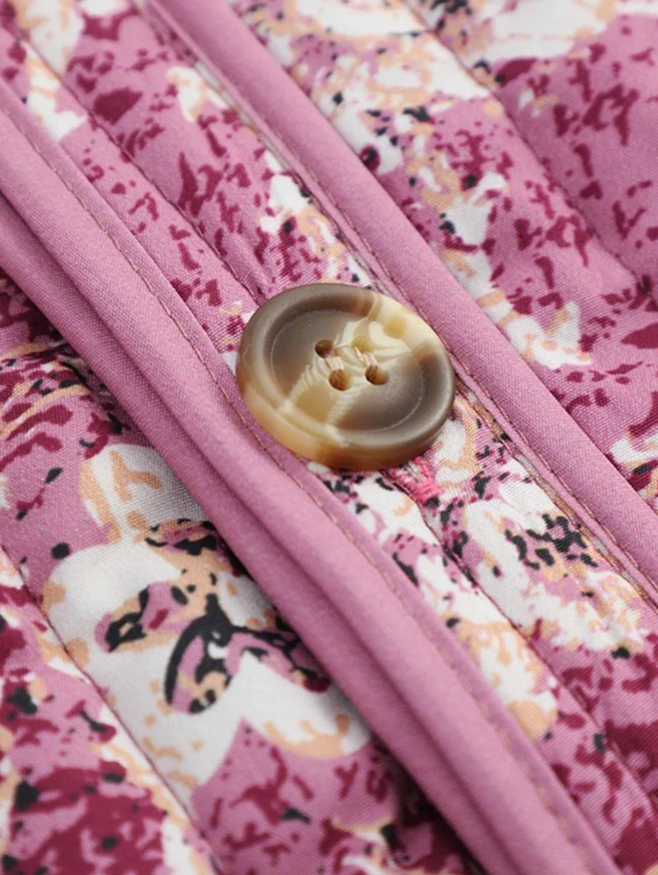 Women’s Floral Quilted Flower Puffer Jacket Coat