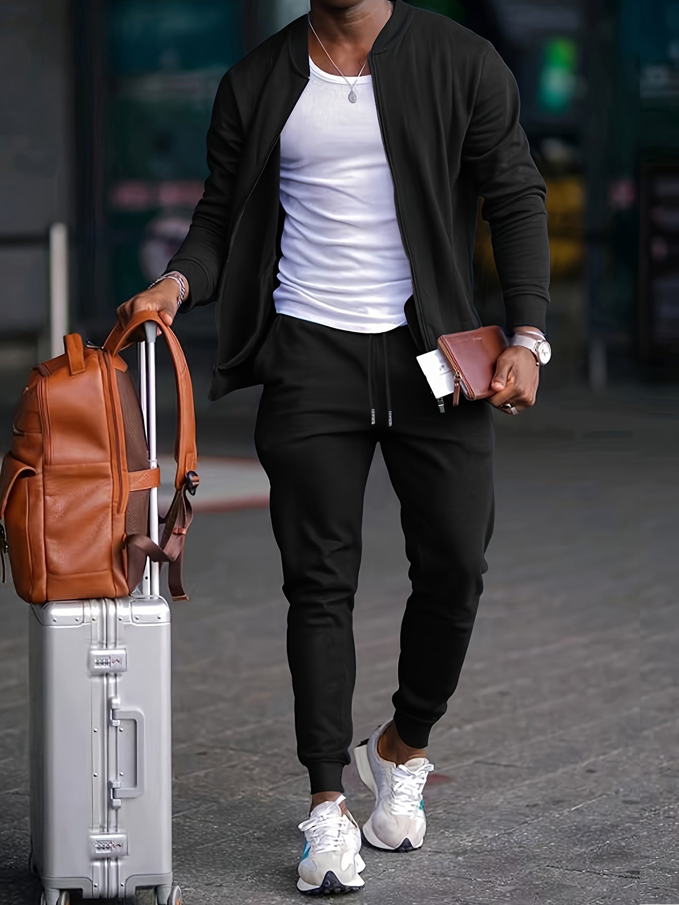 Jogger Tracksuit Set - Zip Up Jacket and Drawstring Trousers