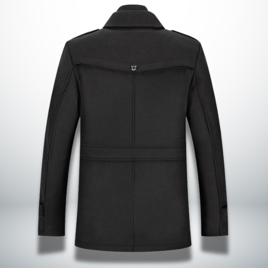 Trench Long Overcoat - Single Breasted with Multiple Pockets