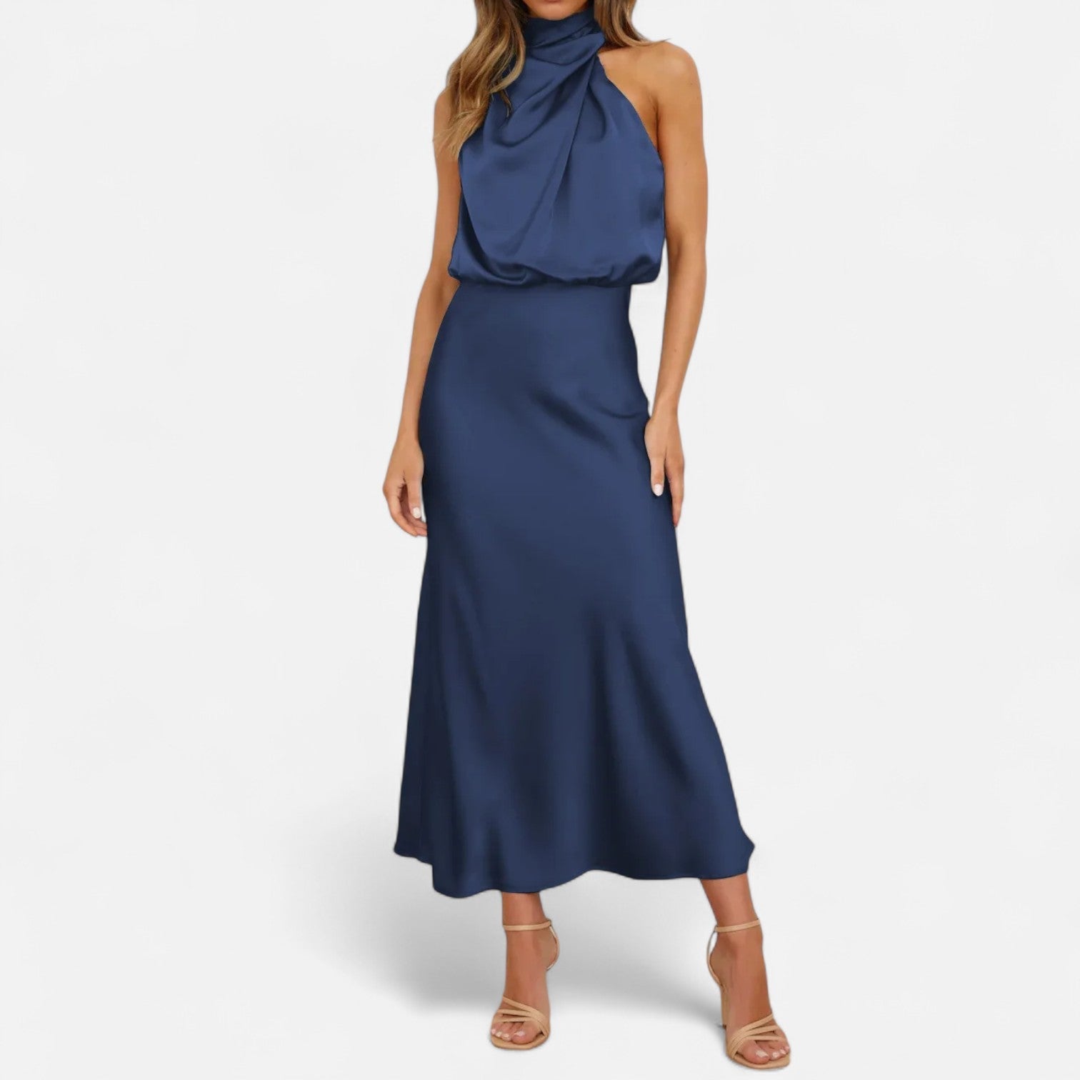 Halter Maxi Dress Women’s | Sleeveless High Neck Evening Dress