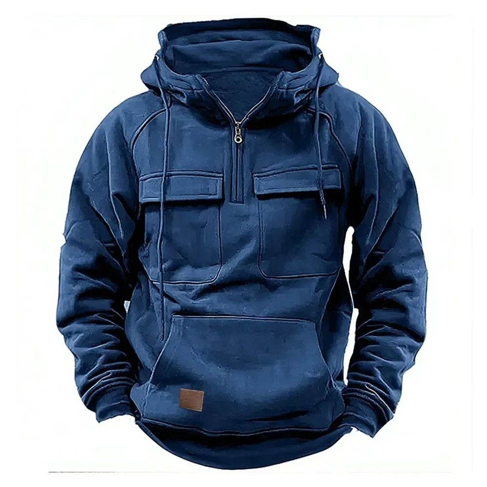 Pullover Hoodie - Half Zip with Front Pockets