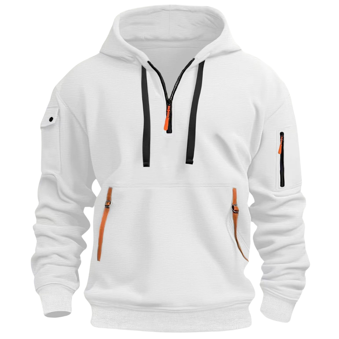 Pullover Hoodie - Half Zip with Multiple Pockets
