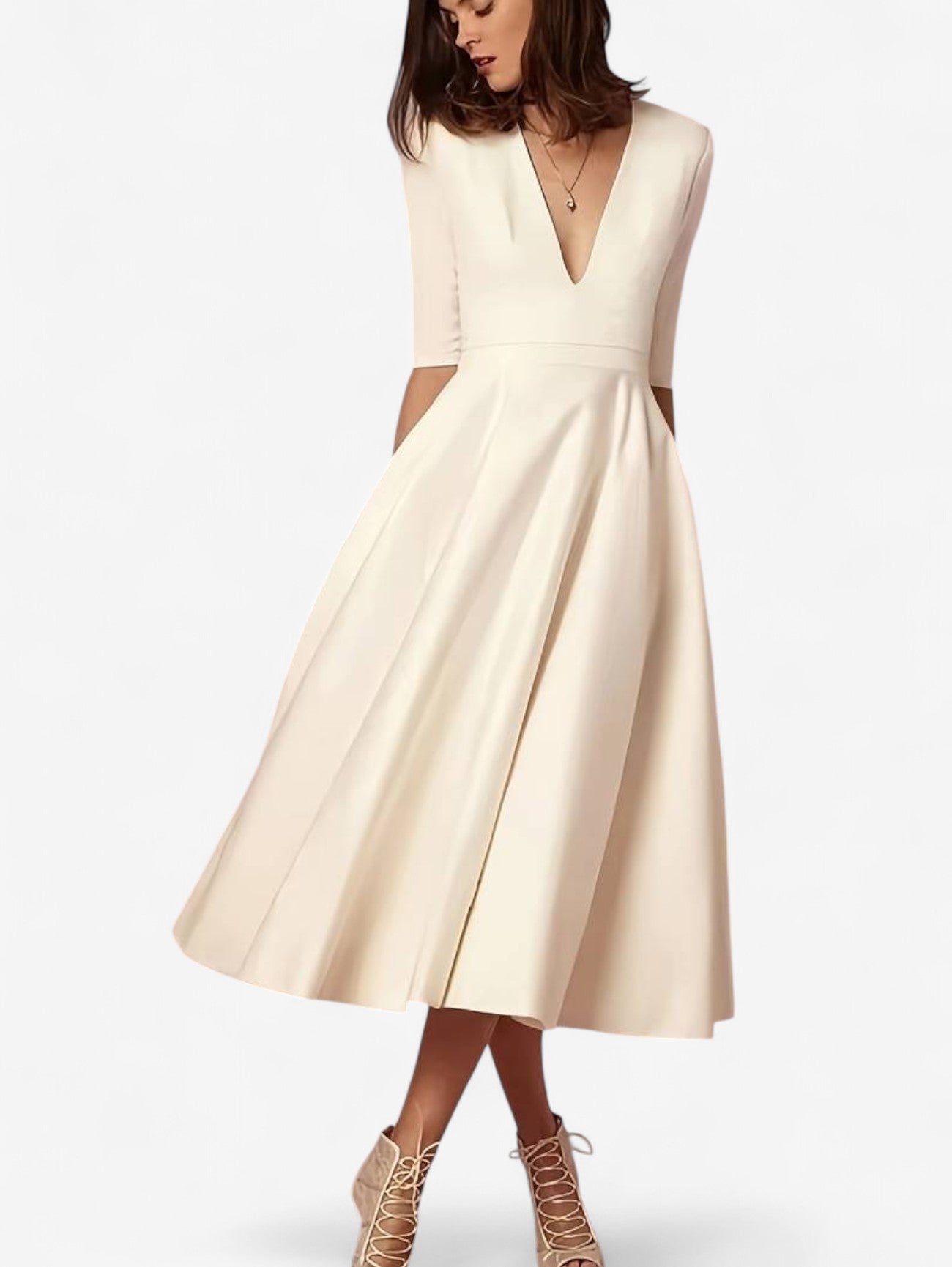 Women's Elegant Formal Wrap V-Neck Maxi Dress