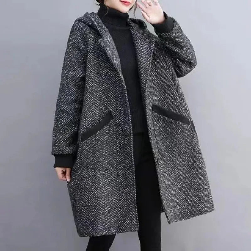 Elysia | Vintage Hooded Coat - Cozy Elegance for Autumn & Winter Fashion