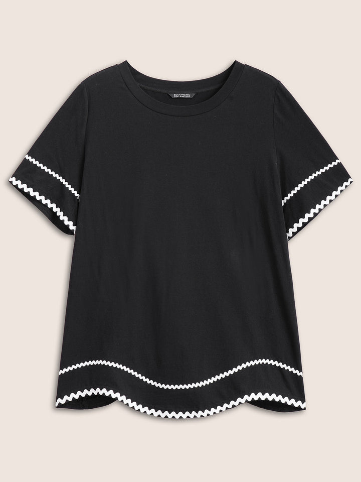 Vivienne | Breathable Cotton T-shirt with Stylish Contrast Trim