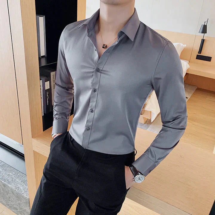 Lysander | Slim Fit Business Shirt with Elegant Kent Collar and Easy Care Design