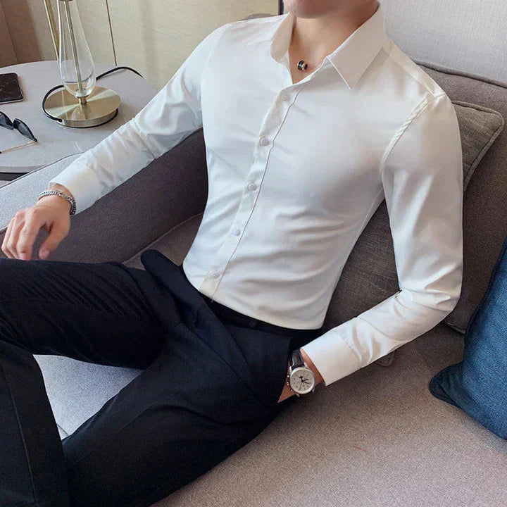 Lysander | Slim Fit Business Shirt with Elegant Kent Collar and Easy Care Design