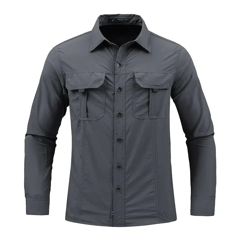 Kellan | Stylish Cargo Long Sleeve Shirt with Comfortable Fit