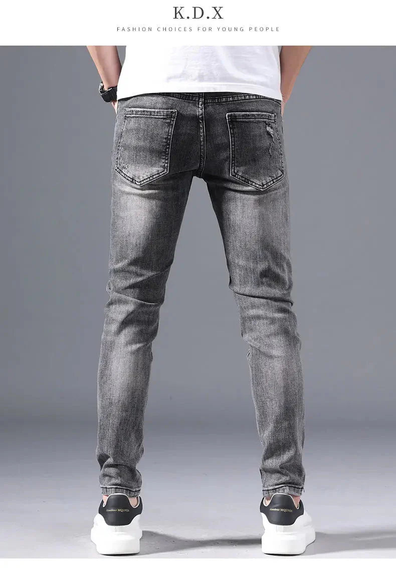 Cyrus | Slim Fit Denim Jeans with Timeless Ripped Detail