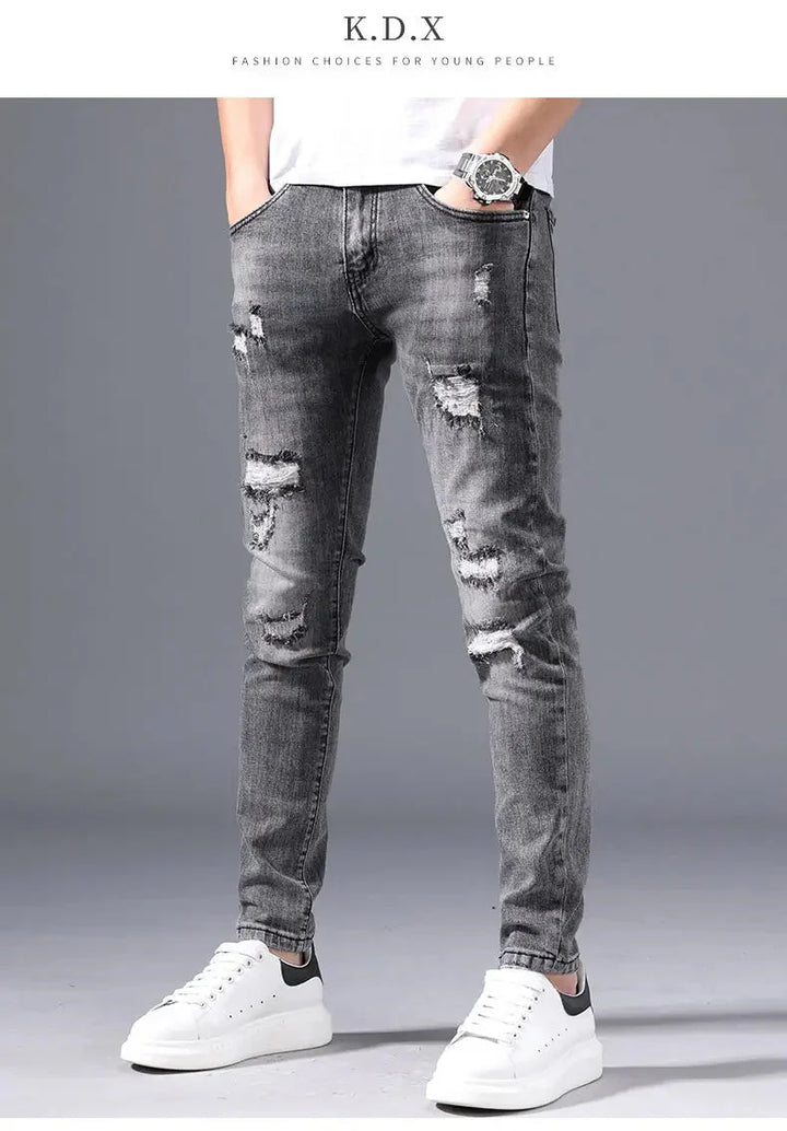 Cyrus | Slim Fit Denim Jeans with Timeless Ripped Detail