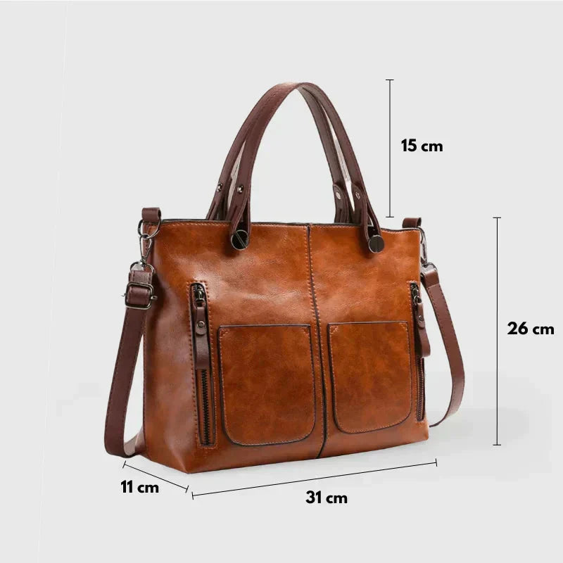 Elara | Multi-Compartment Handbag with Durable Vegetable Leather and Elegant Design