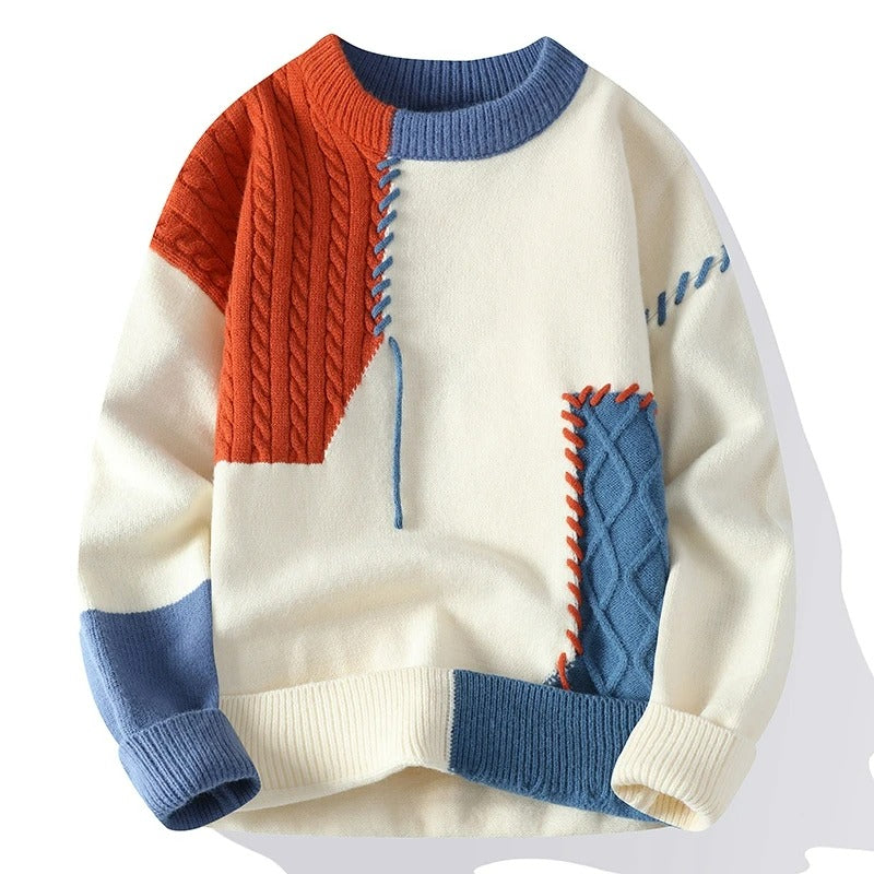 Malcolm | Cozy Patchwork Turtleneck Sweater - Stylish and Warm