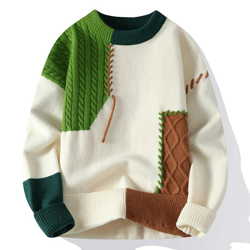 Malcolm | Cozy Patchwork Turtleneck Sweater - Stylish and Warm