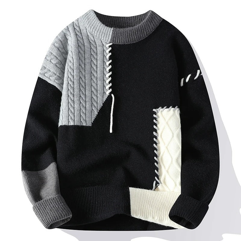 Malcolm | Cozy Patchwork Turtleneck Sweater - Stylish and Warm