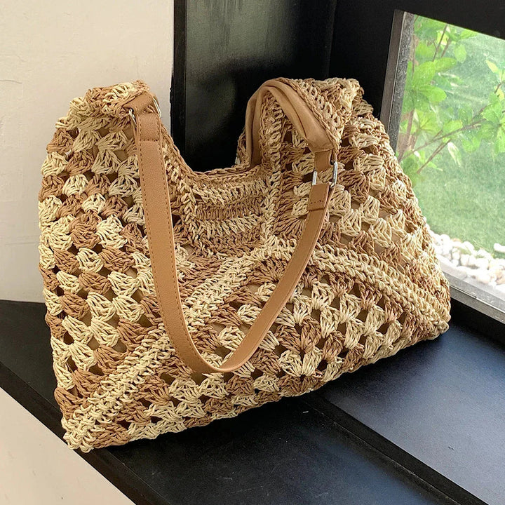 Seraphina | Straw Shoulder Bag with Handcrafted Elegance