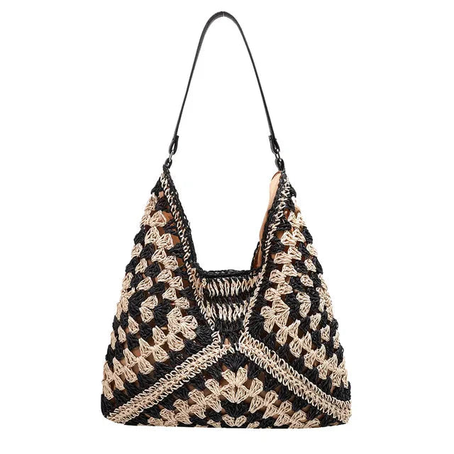 Seraphina | Straw Shoulder Bag with Handcrafted Elegance