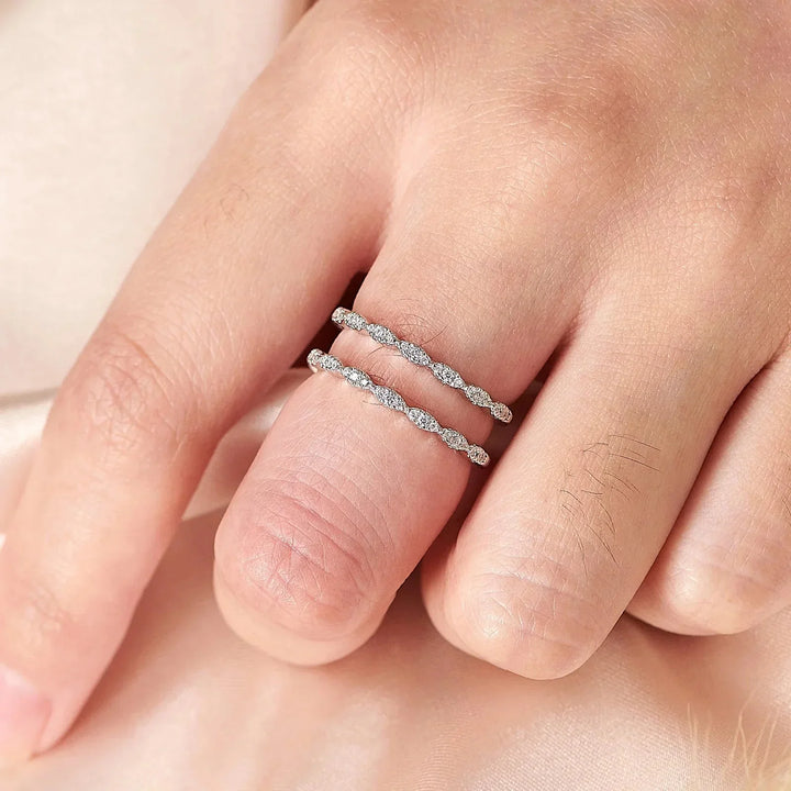 Celestia | Sterling Silver Ring Enhancer with Dazzling Cubic Zirconia for Elegant Stacking and Versatile Styling