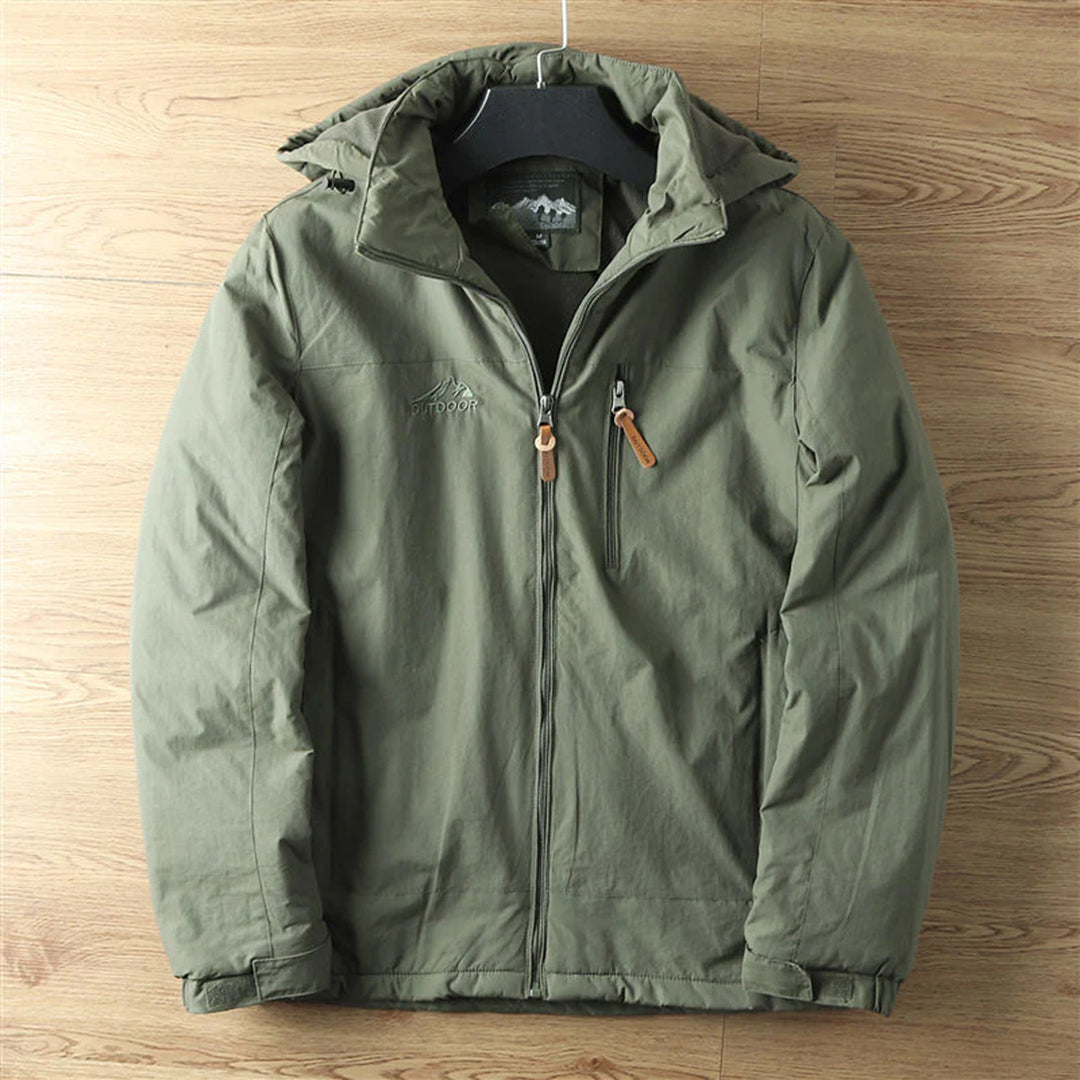 Outdoor Jacket - Zip Front with Hooded Design
