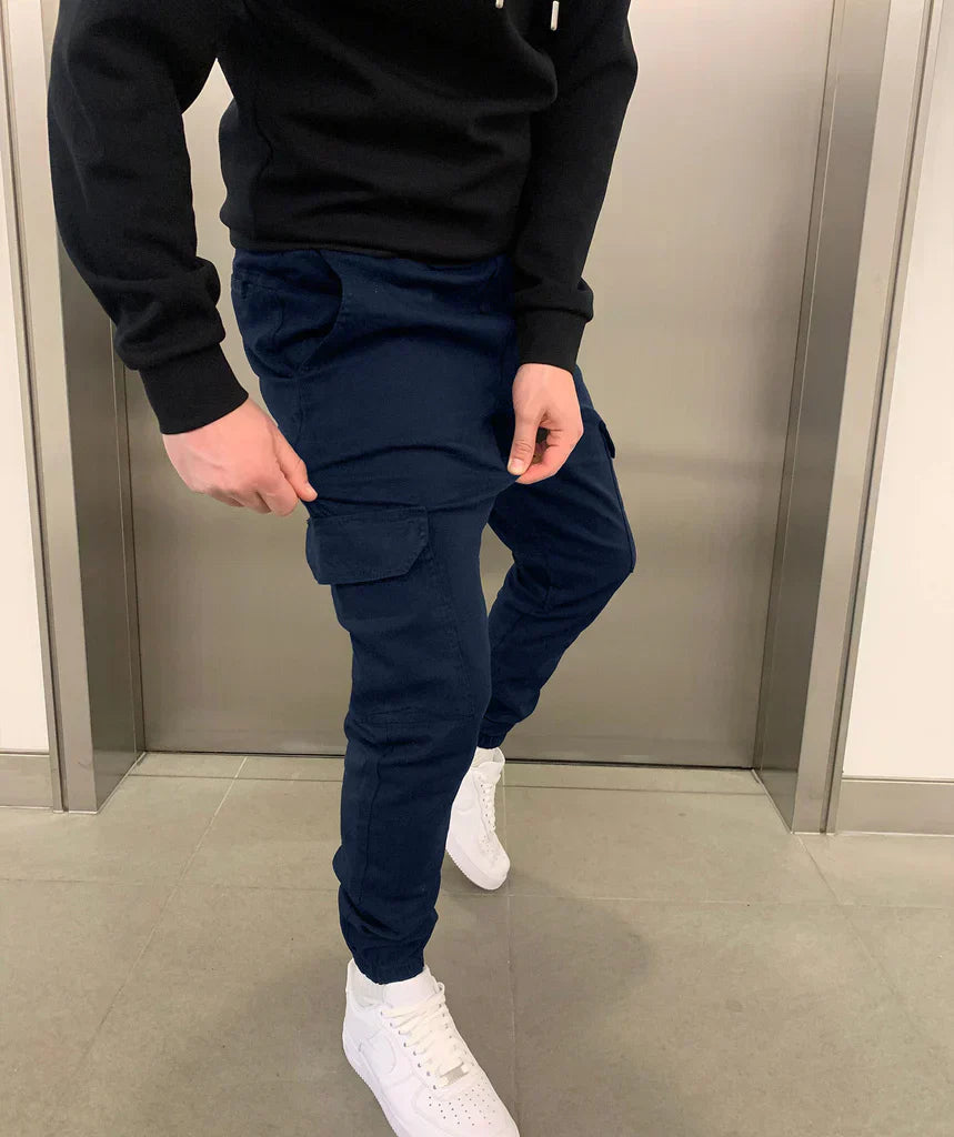 Slim Fit Cargo Pants - Drawstring Waist